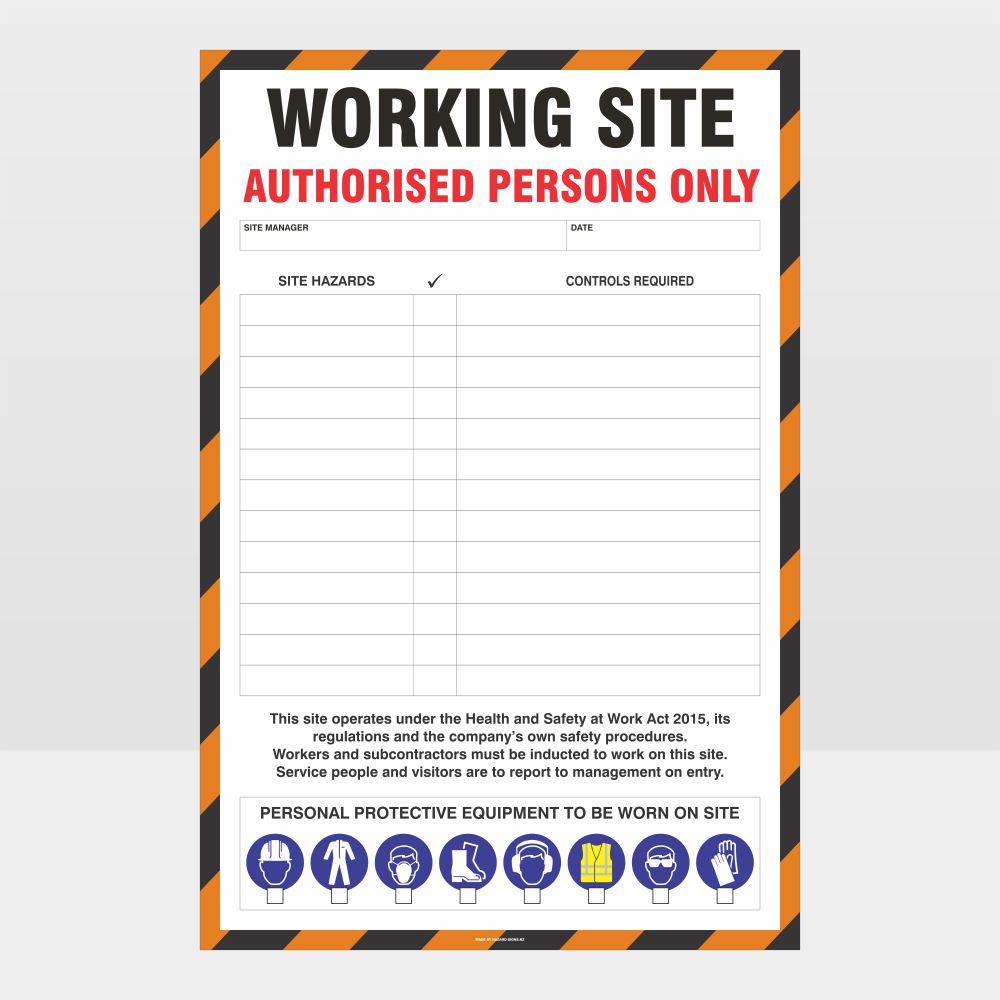Custom Gate Signs,Working Site Authorised Persons Only