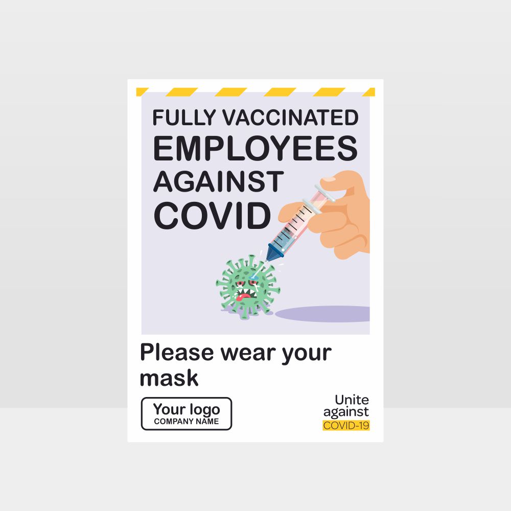 Customized Safety Signs,Fully Vaccinated Employees Sign
