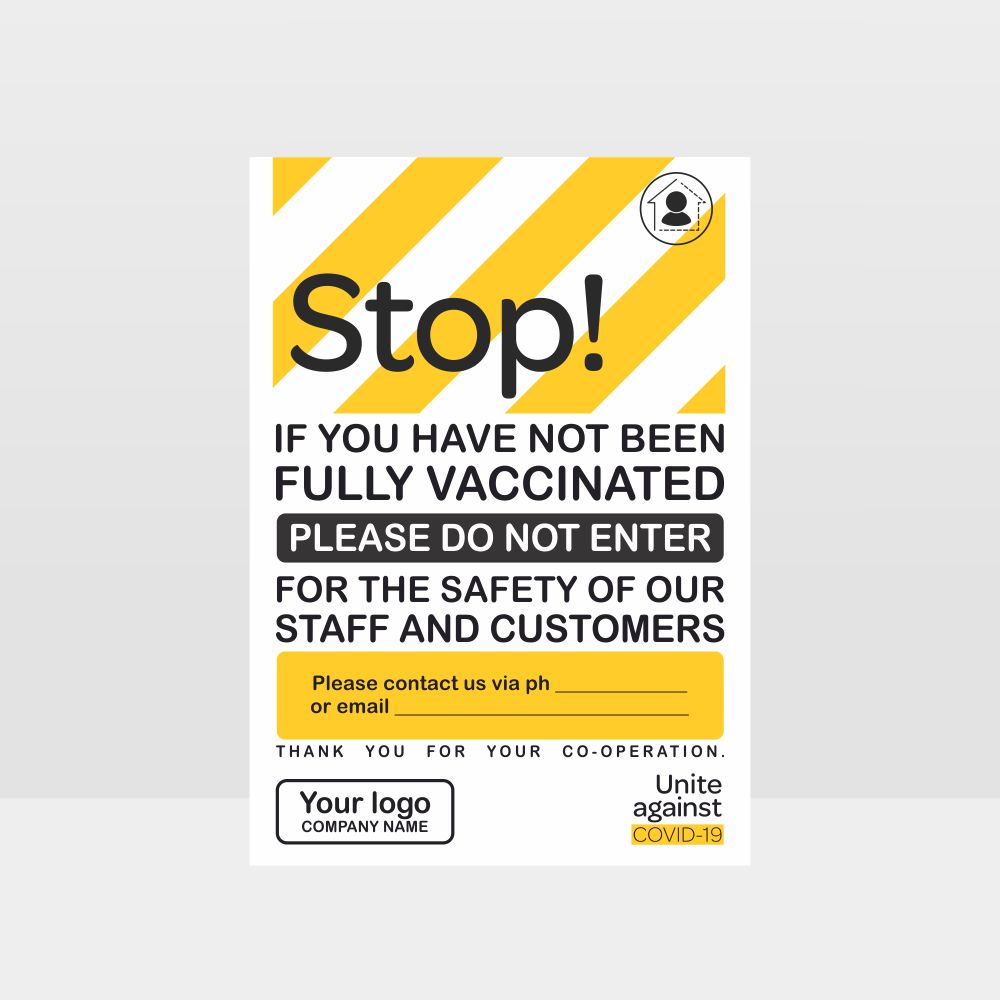 Custom Yard Signs,If Not Fully Vaccinated Please Do Not Enter Sign