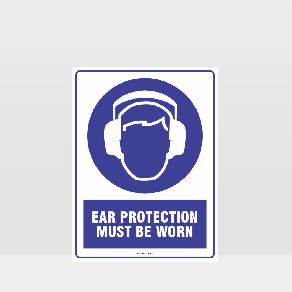 Custom Design Sign,Mandatory Ear Protection Must Be Worn Sign