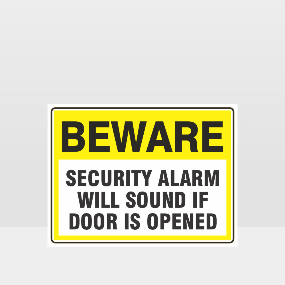 Custom Sign,Security Alarm Will Sound If Door Is Opened