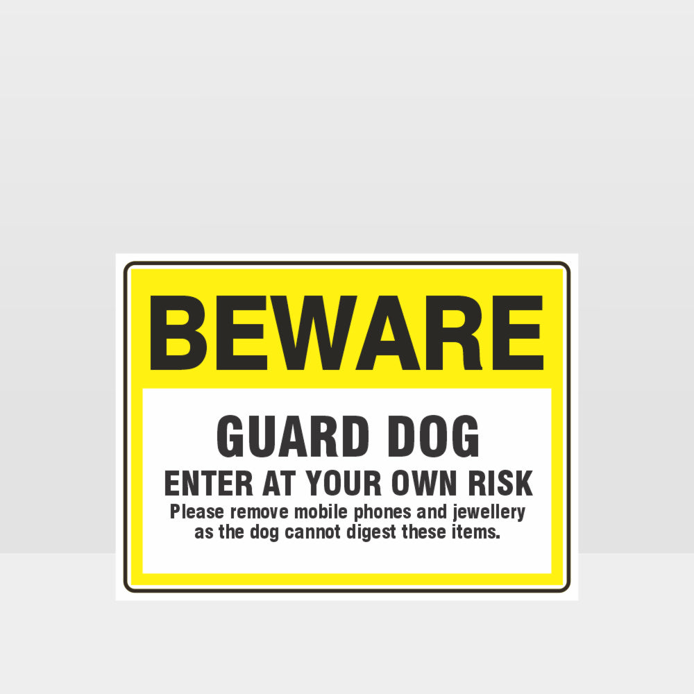 Custom Gate Signs,Beware Guard Dog Enter At Own Risk Sign