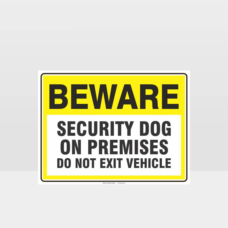 Customized Hazard Signs,Beware Security Dog On Premises Sign