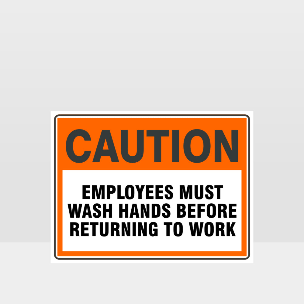 Custom Signs Outdoor Metal,Caution Employees Must Wash Hands Sign