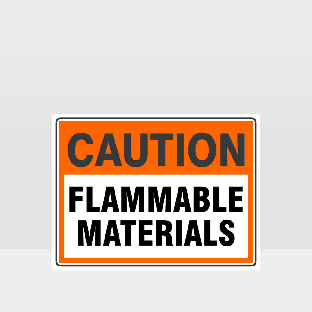 Custom Signs Outdoor Metal,Caution Flammable Materials Sign