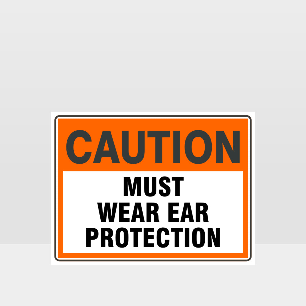 Custom Signs Outdoor Metal,Caution Must Wear Ear Protection Sign