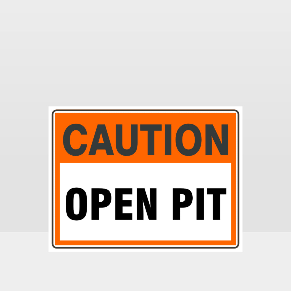 Custom Metal Sign,Caution Open Pit Sign