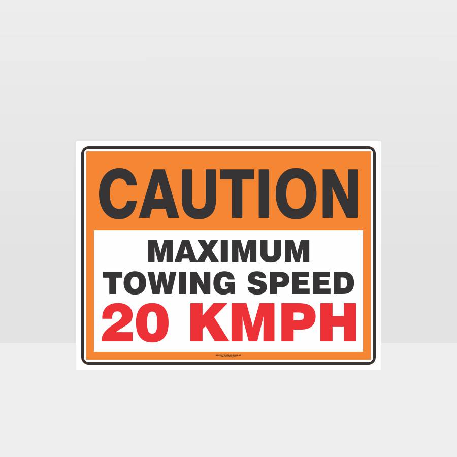 Custom Metal Sign,Caution Maximum Towing Speed 20Kmph Sign
