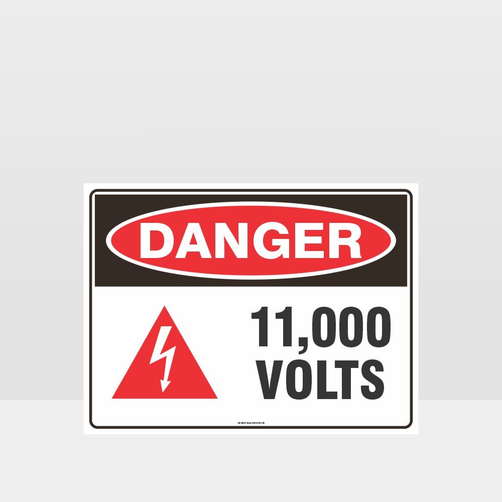 Custom Design Sign,High Voltage 11000 Volts With Symbol Sign
