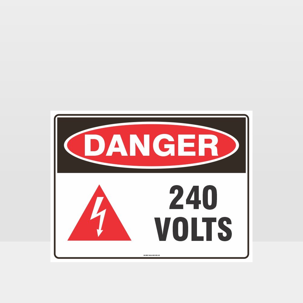 Custom Yard Signs,Danger 240 Volts With Symbol Sign