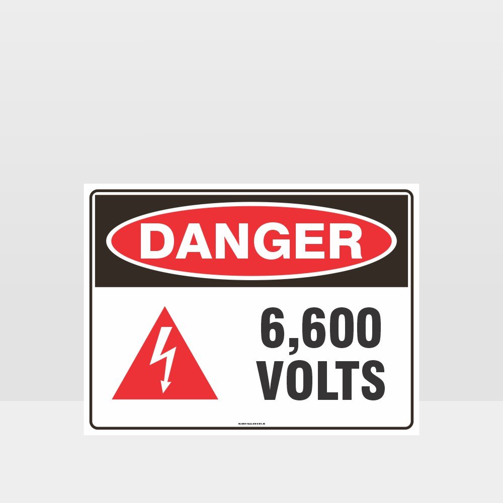 Custom Signs Personalized,Danger 6600 Volts With Symbol Sign