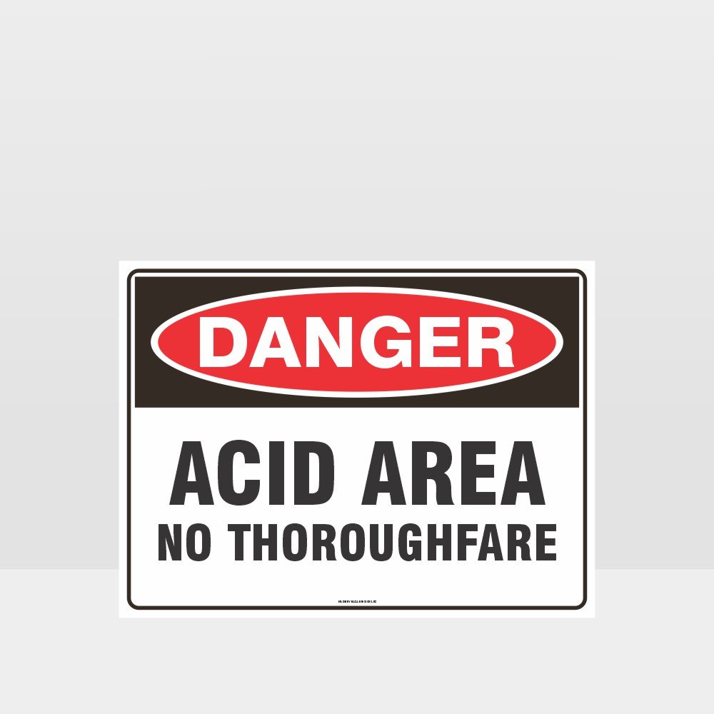 Custom Signs Outdoor Metal,Danger Acid Area No Thoroughfare Sign