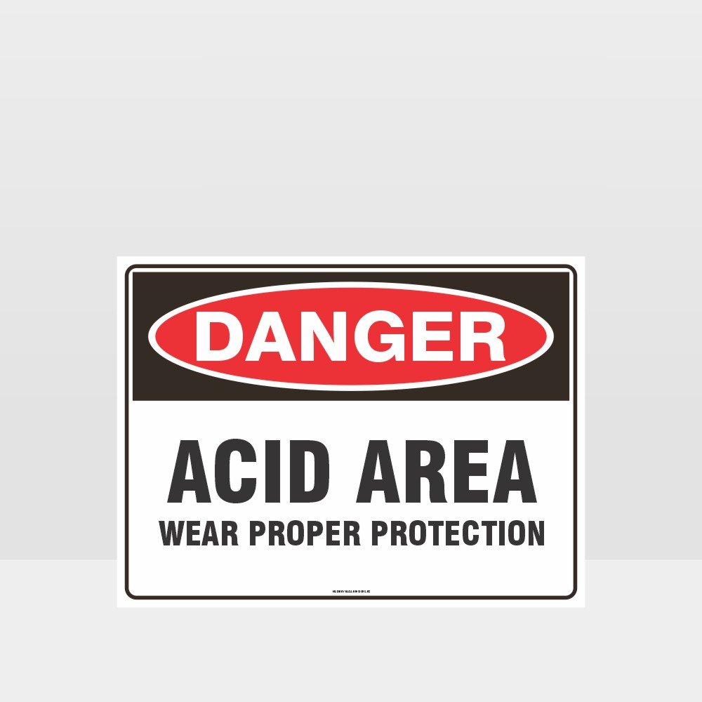 Custom Signs Outdoor Metal,Danger Acid Area Wear Proper Protection Sign