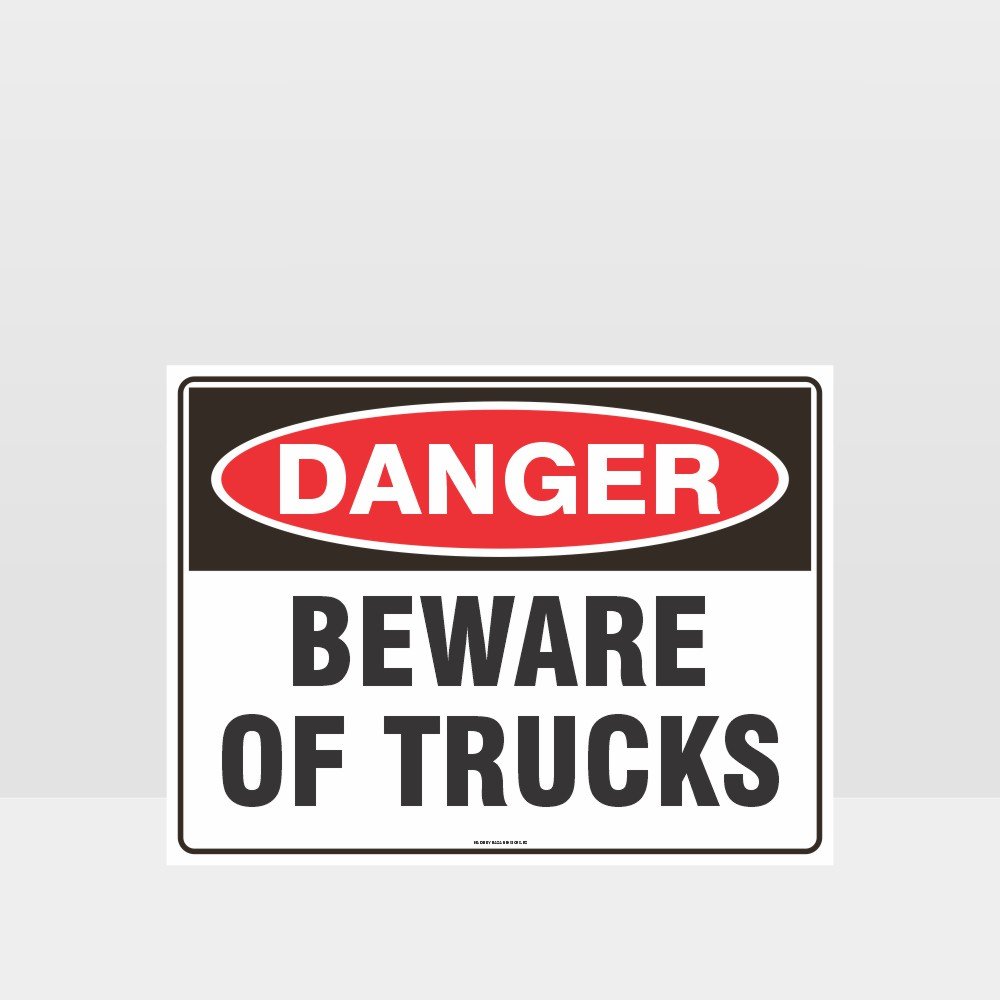 Custom Signs Outdoor Metal,Danger Beware Of Trucks Sign