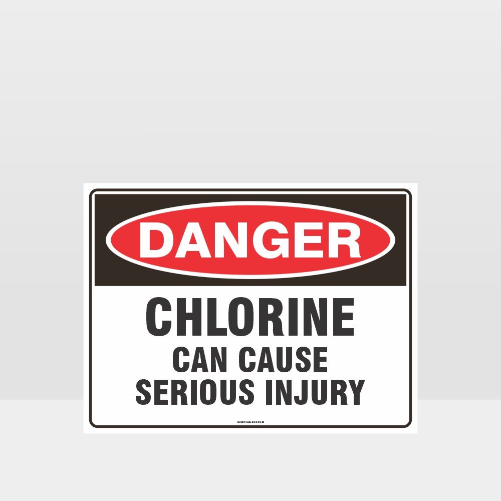 Custom Gate Signs,Danger Chlorine Can Cause Serious Injury Sign