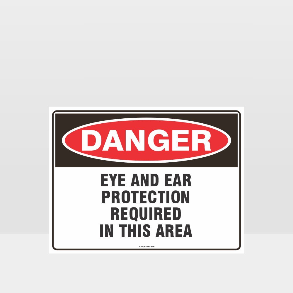 Customized Hazard Signs,Eye And Ear Protection Required Sign