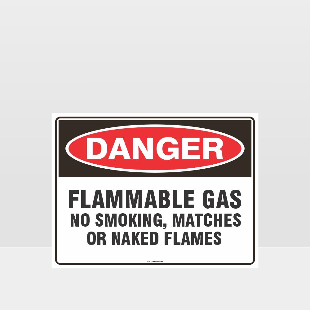 Customized Safety Signs,Danger Flammable Gas No Smoking Sign