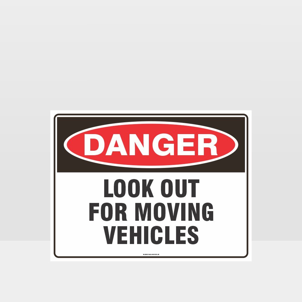 Custom Signs Outdoor Metal,Danger Look Out For Moving Vehicles Sign