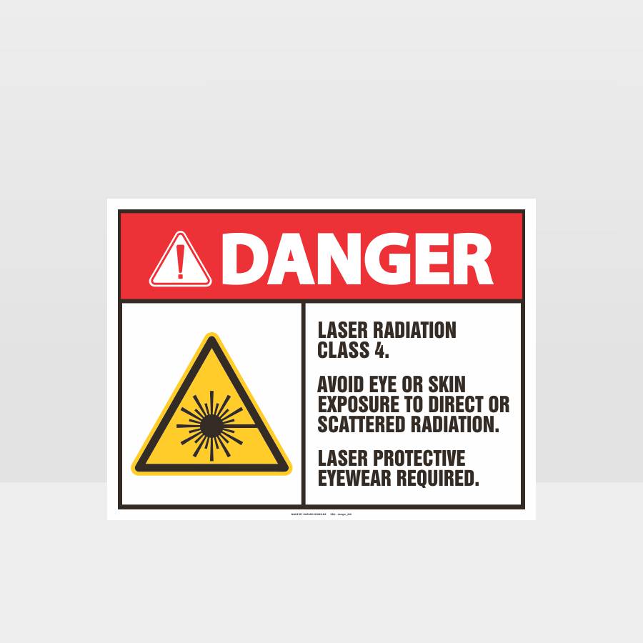 Custom Gate Signs,Danger Laser Radiation Class 4 Sign