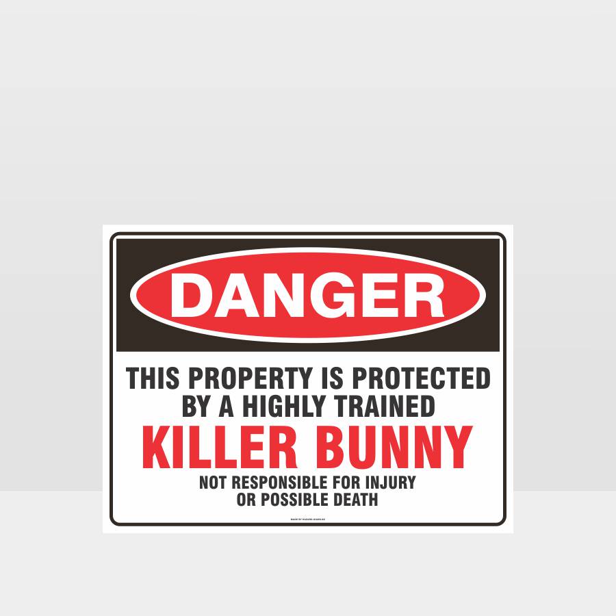 Custom Signs Personalized,Danger Killer Bunny Sign