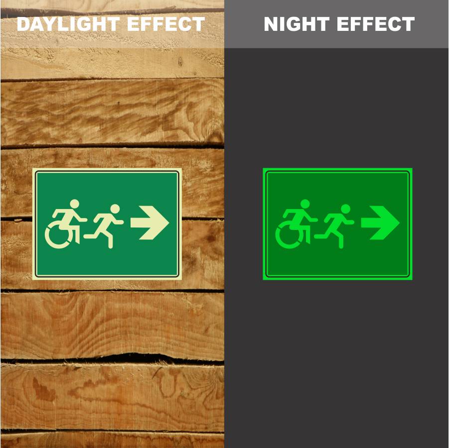 Custom Design Sign,Photoluminescent Exit Right Sign