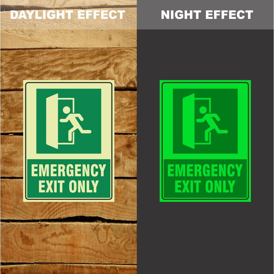 Custom Yard Signs,Photoluminescent Emergency Exit Only Left Sign