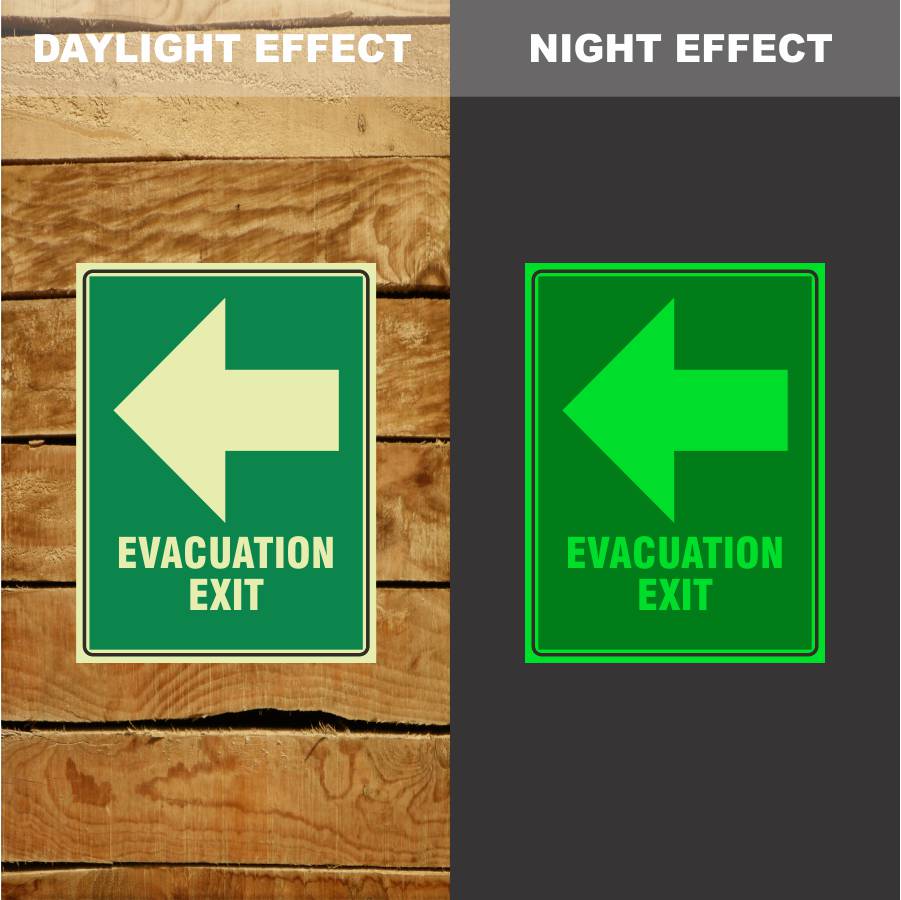 Custom Signs Personalized,Photoluminescent Evacuation Exit Left Sign