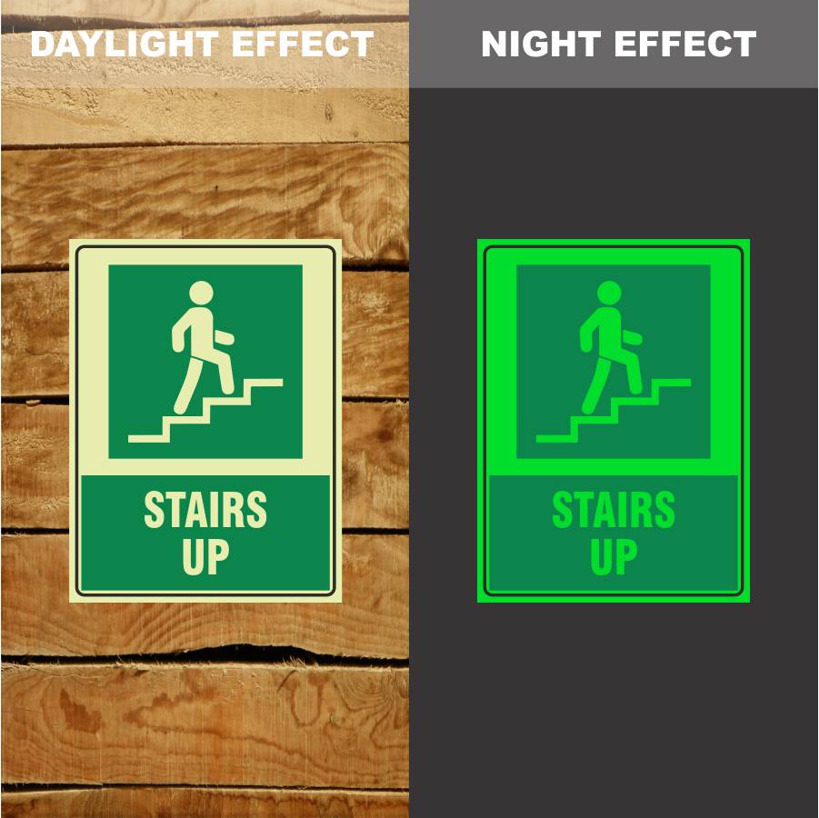 Custom Signs Personalized,Photoluminescent Stairs Up Sign