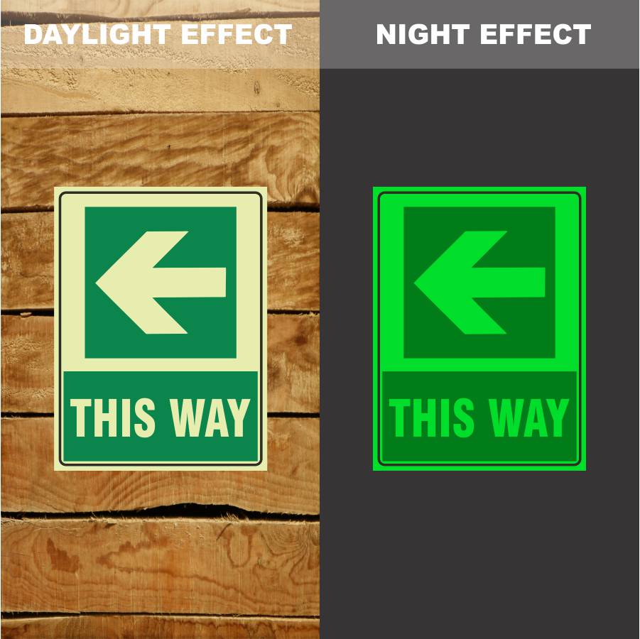 Custom Signs Personalized,Photoluminescent This Way Arrow Left Sign