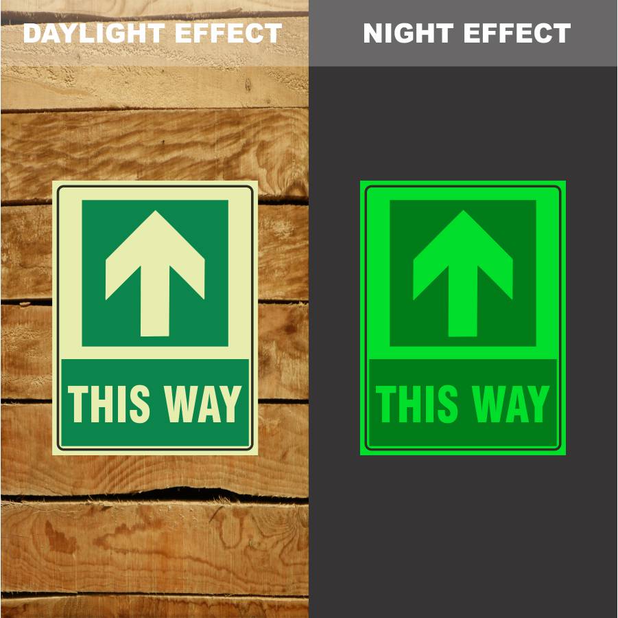 Custom Yard Signs,Photoluminescent This Way Arrow Up Sign