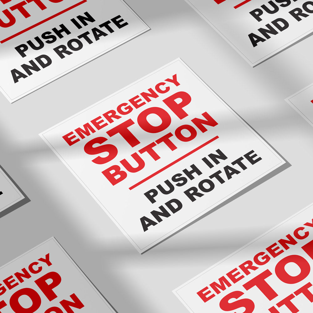 Customized Safety Signs,Emergency Stop Button Labels