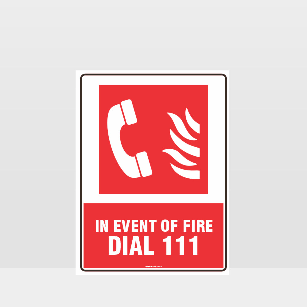 Custom Gate Signs,Dial 111 Fire Sign (Portrait)