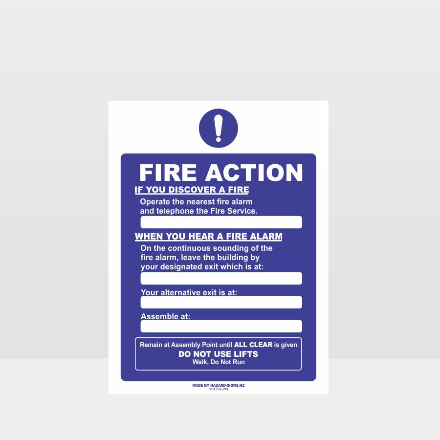 Custom Signs Outdoor Metal,Fire Action Plan Sign