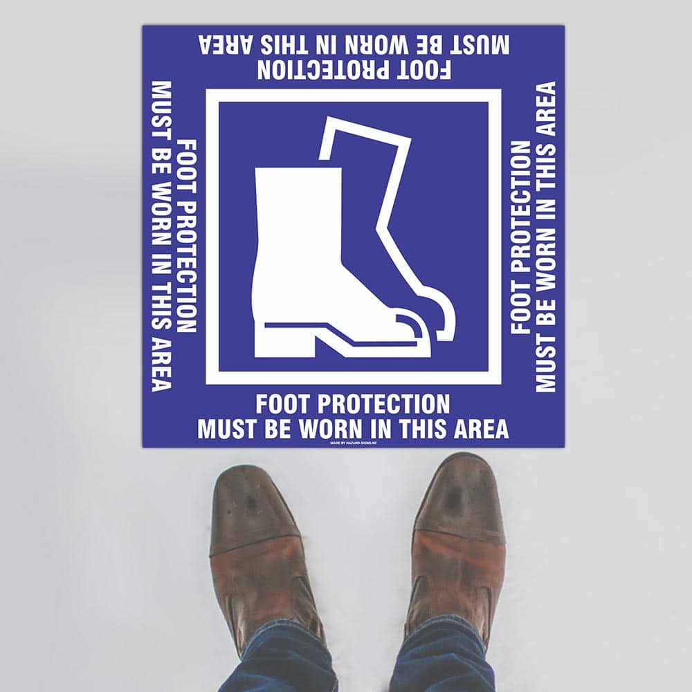 Custom Metal Sign,Foot Protection Square Floor Sign