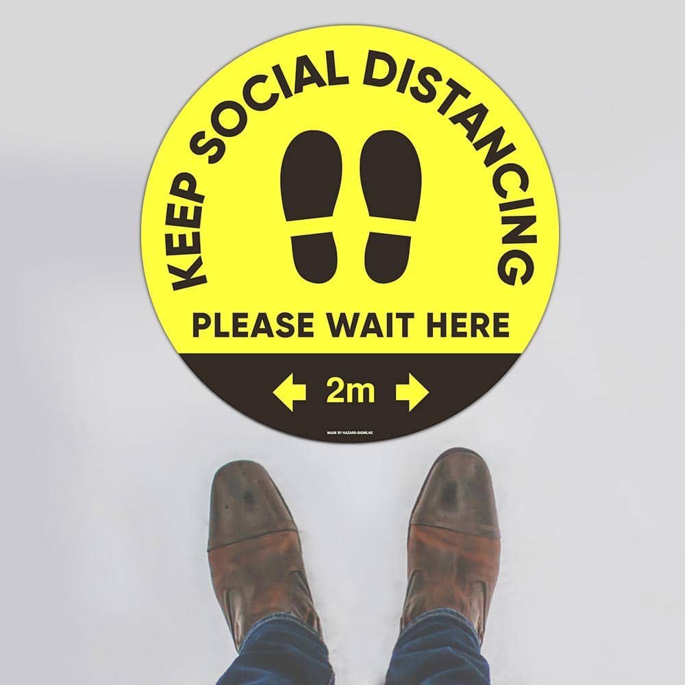 Customized Hazard Signs,Keep Social Distancing Floor Sign