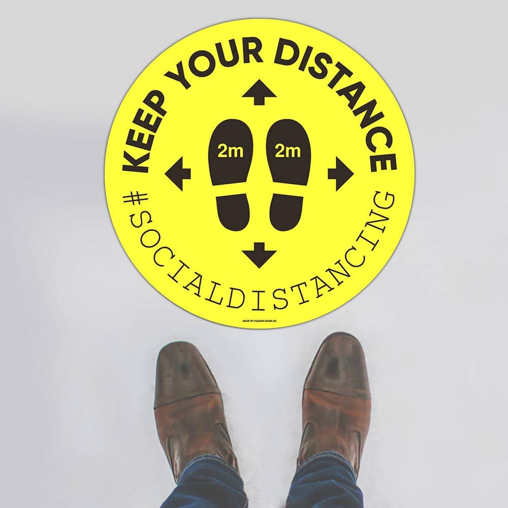 Customized Hazard Signs,Keep Your Distance 01 Floor Sign