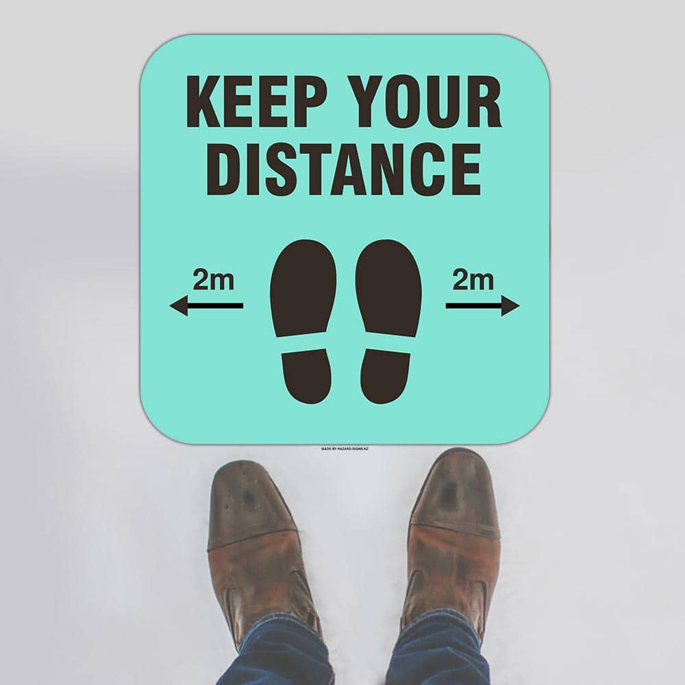 Custom Signs Personalized,Keep Your Distance Rounded Square Floor Sign