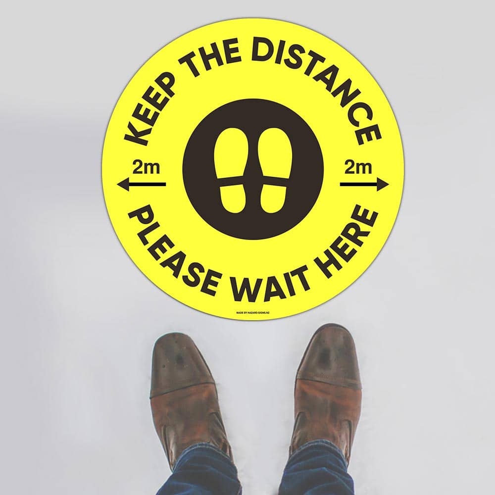 Custom Gate Signs,Keep Your Distance 2M Yellow Floor Sign