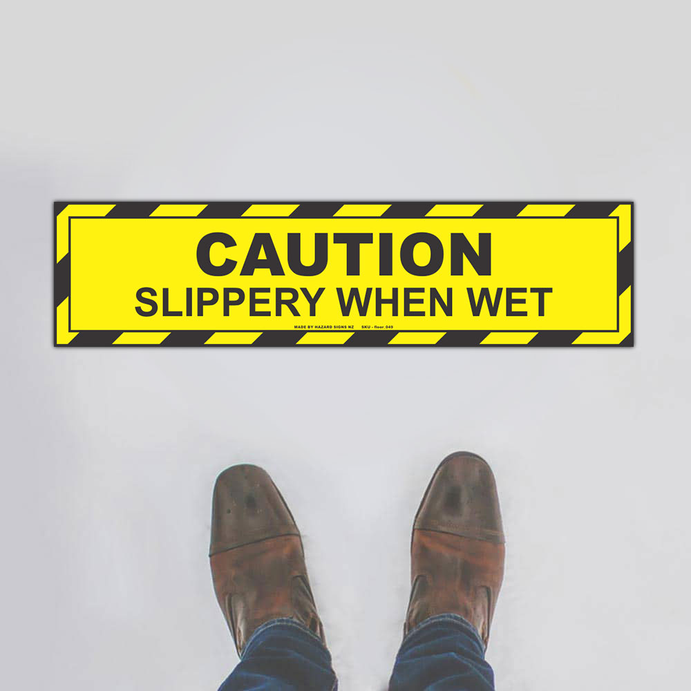 Customized Safety Signs,Caution Slippery When Wet Floor Sign (Rectangle)