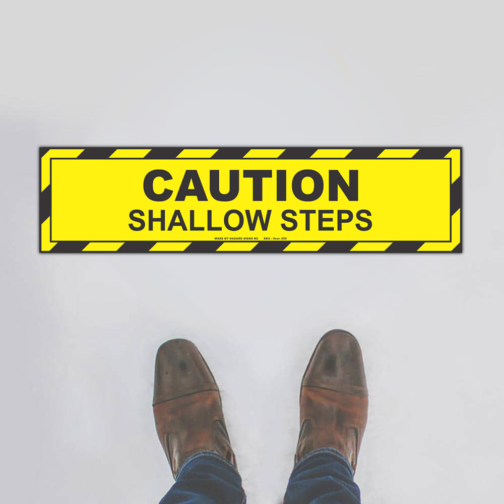 Customized Hazard Signs,Caution Shallow Steps Floor Sign (Rectangle)