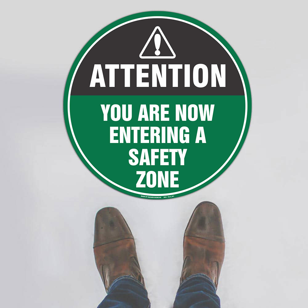 Custom Sign,Attention Safety Zone Floor Sign