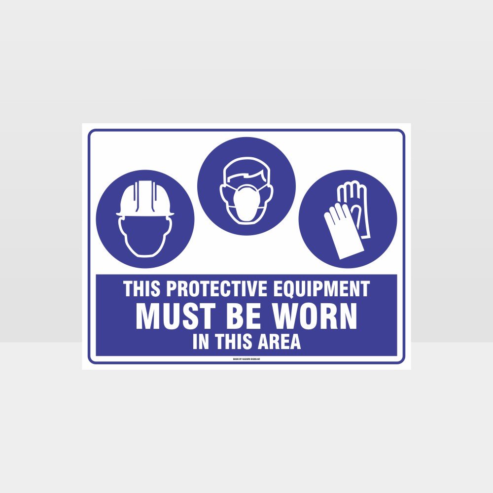 Customized Hazard Signs,This Equipment Must Be Worn Sign H+M+G