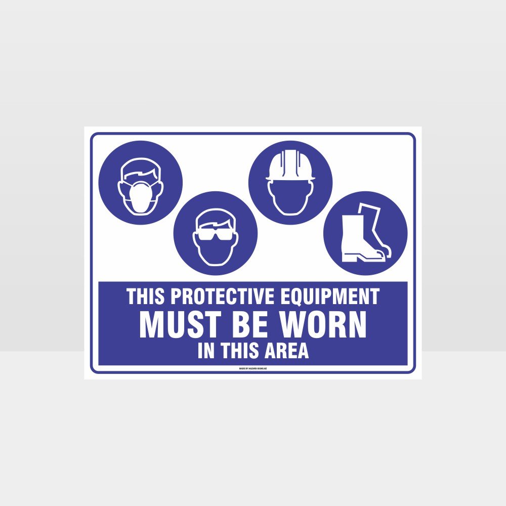 Customized Safety Signs,This Equipment Must Be Worn Sign M+Eye+H+F