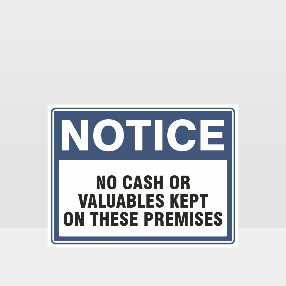 Custom Design Sign,No Cash On These Premises Sign