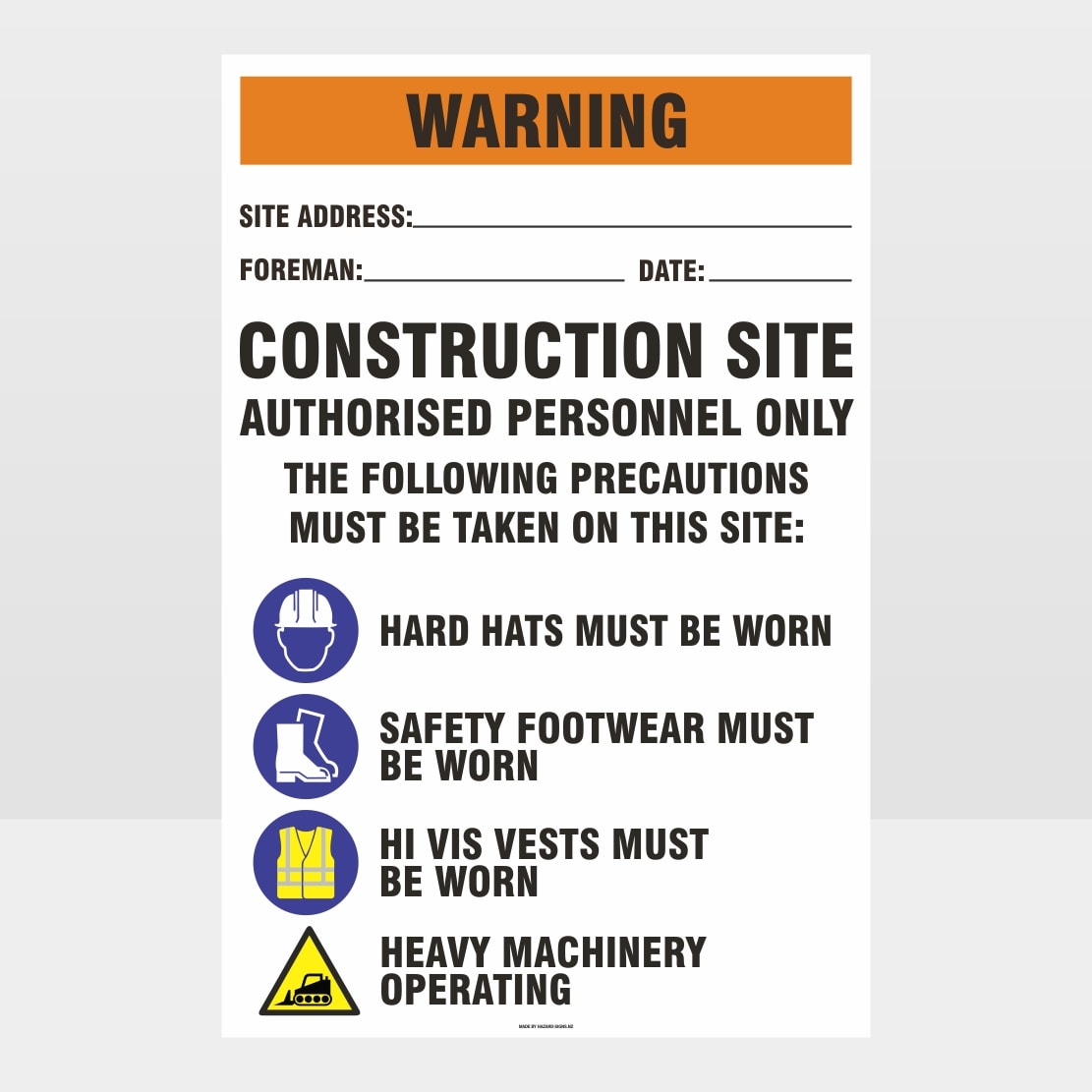 Custom Metal Sign,Warning Construction Site