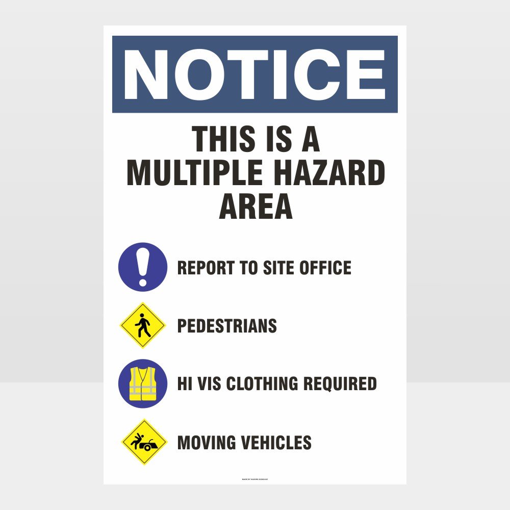 Custom Gate Signs,This Is A Multiple Hazard Area Sign