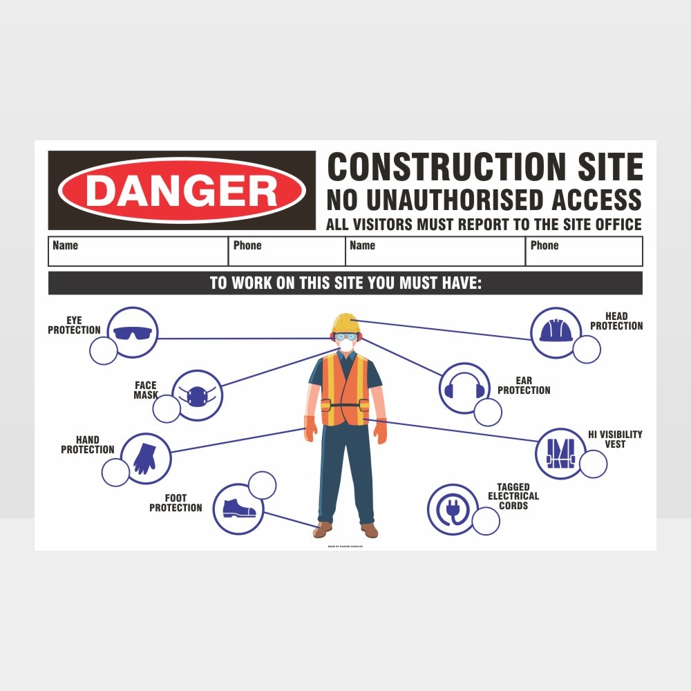 Custom Signs For Business,Danger Construction Site No Access Sign