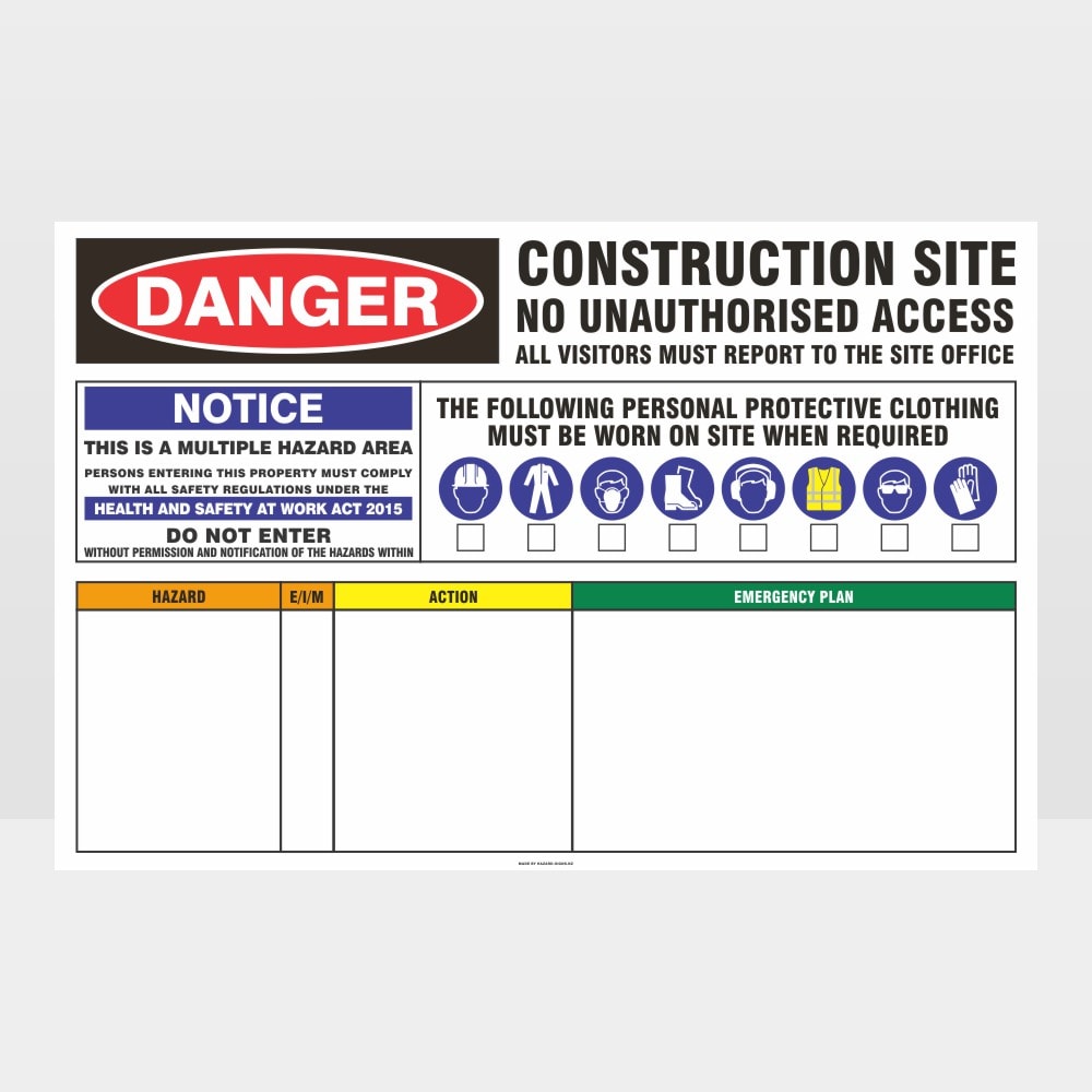 Custom Metal Sign,Danger Construction Site No Access 02 Sign