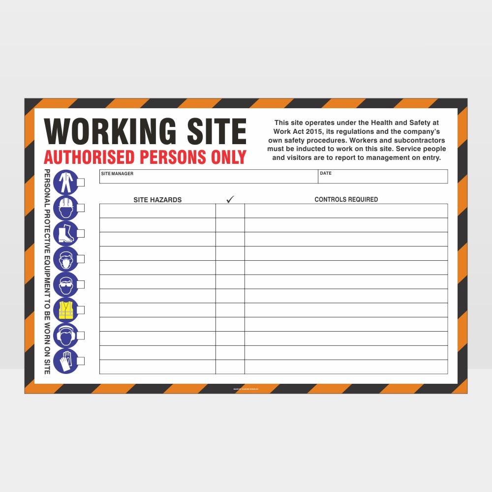Customized Safety Signs,Working Site Authorised Persons Only Sign