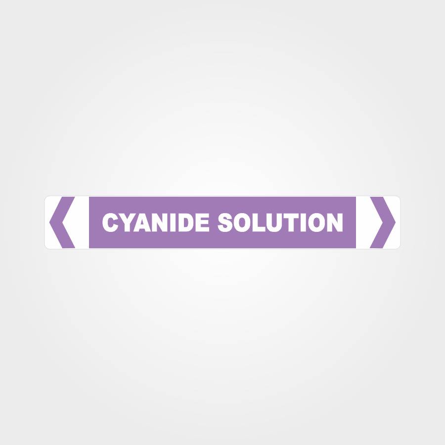 Custom Sign,Cyanide Solution Pipe Marker